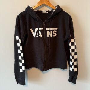 Vans Black and White Checkered Zip Up Hoodie